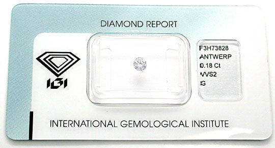 Foto 1 - Diamant, IGI! Brillant 0,18ct Top Wesselton G VVS2, D5494
