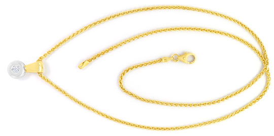 Foto 1 - Brillant-Collier, Zopf Halskette Clip Anhänger 14K Gold, R3984