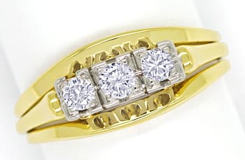 Foto 1 - Diamantenring mit 0,27ct Brillanten Handarbeit 14K Gold, S1509