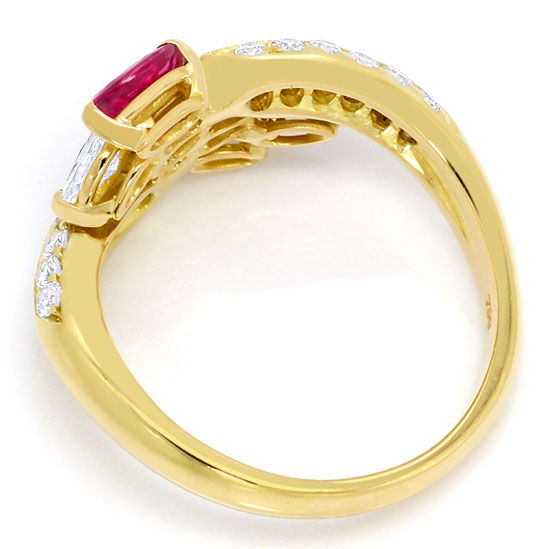 Foto 3 - Traumhafter Rubin Diamant-Ring Spitzen Rubine, Gelbgold, S3253