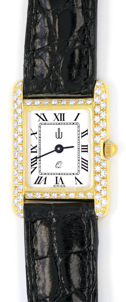 Foto 2 - Damen-Armbanduhr Gold-Brillanten Ultraflach Topuhr Neuz, U1080